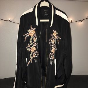 Embroidered bomber jacket forever 21